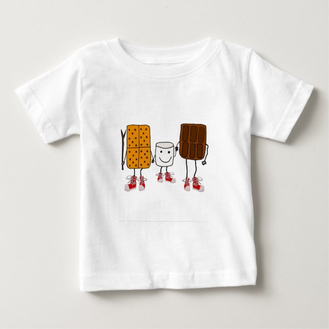 Funny Smores Characters Cartoon Baby T-Shirt (Front)