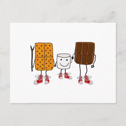 Funny Smores Characters Cartoon Postcard