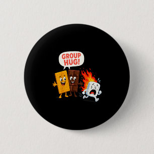 Funny s'mores marshmallow button