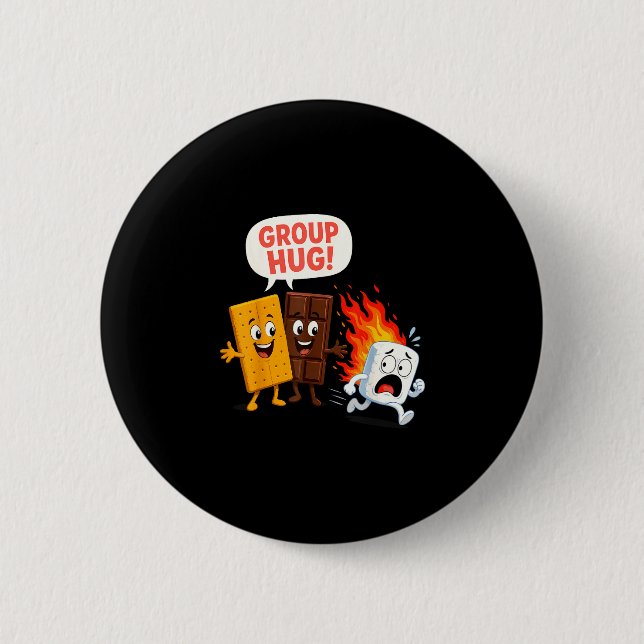 Funny s'mores marshmallow  button (Front)