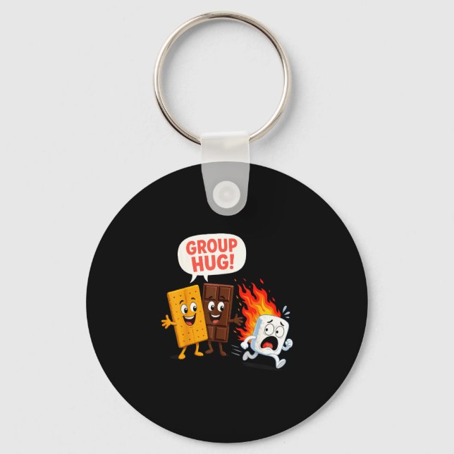 Funny s'mores marshmallow  keychain (Front)