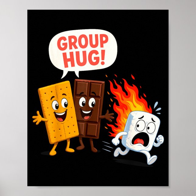 Funny s'mores marshmallow  poster (Front)