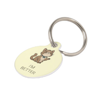 Funny Smug Cat Pet ID Tag Cute Arrogant Custom