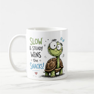 Funny Snack Lover Turtle Graphic Tee for Kids Coffee Mug
