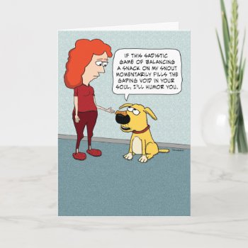 Funny Snack On Dog Snout Birthday Card by chuckink at Zazzle