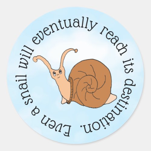 Funny Snail Mail Quote Cute Classic Round Sticker