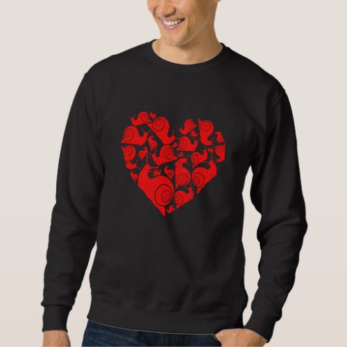 Funny Snail Valentines Day Hearts Couples Love Ani Sweatshirt