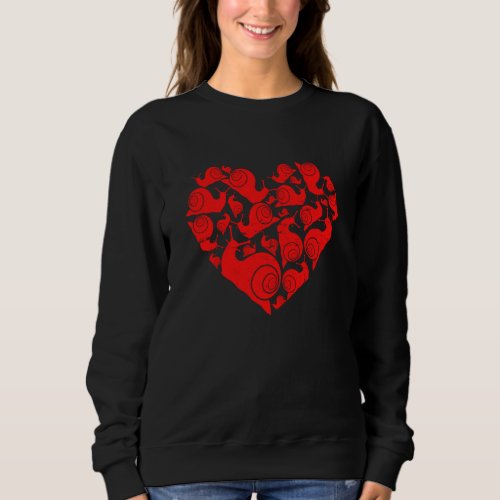 Funny Snail Valentines Day Hearts Couples Love Ani Sweatshirt