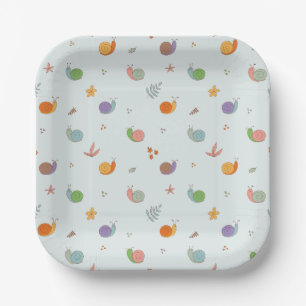 Funny snails paper plates