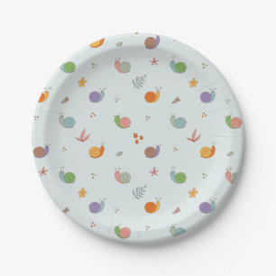 Funny snails paper plates