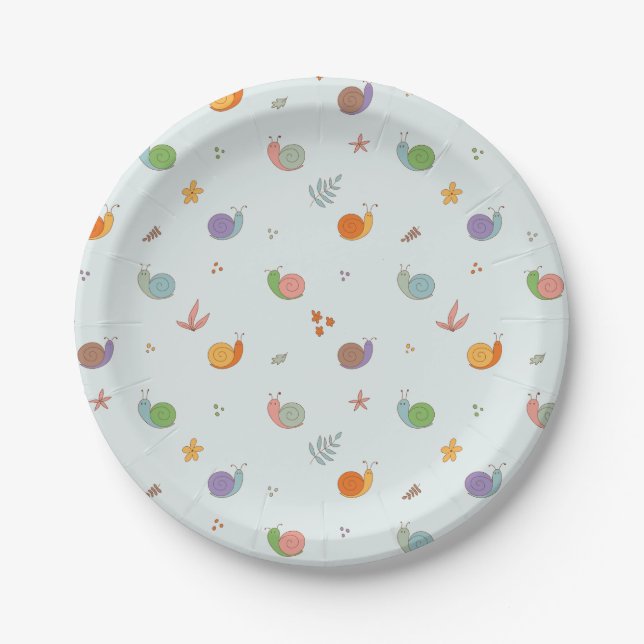 Funny snails paper plates (Front)