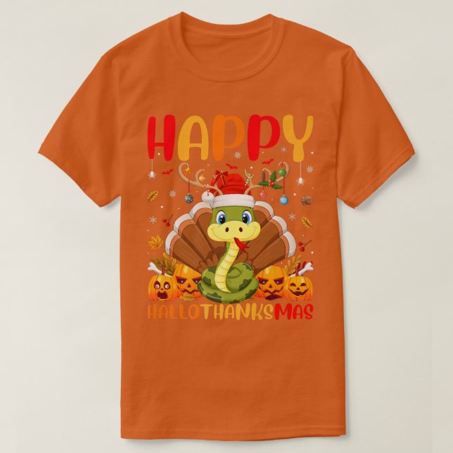 Funny Snake Animal Lover Happy Snake HelloThanksMa T-Shirt (Design Front)