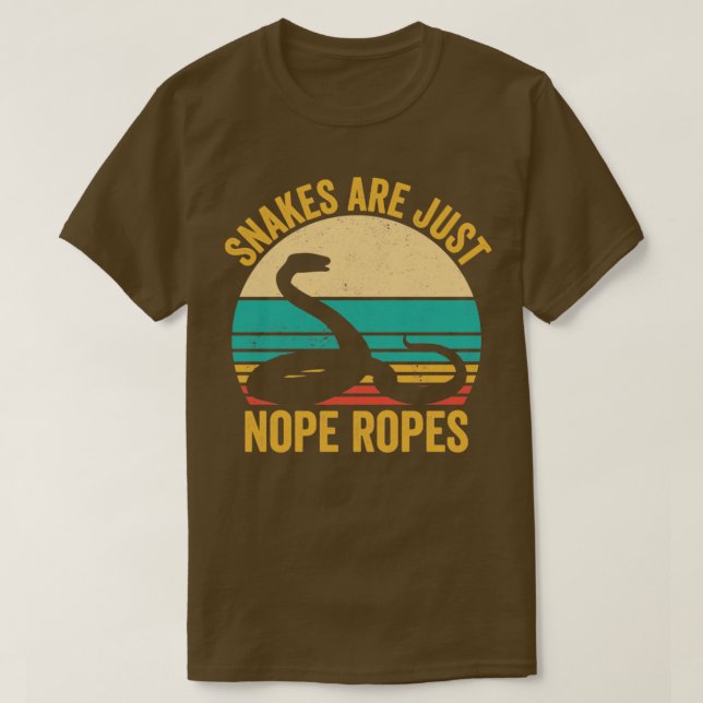 Funny Snake Are Just Nope Ropes Retro T-Shirt (Design Front)