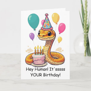 Funny Snake Birthday Wishes from Pet Reptile #2 Card