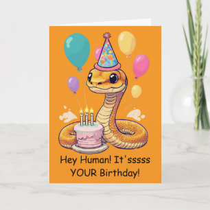 Funny Snake Birthday Wishes from Pet Reptile Card
