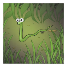 Funny Snake Cartoon Customizable Canvas Wall Art