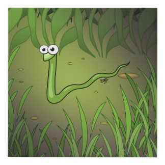 Funny Snake Cartoon Customizable Canvas Wall Art