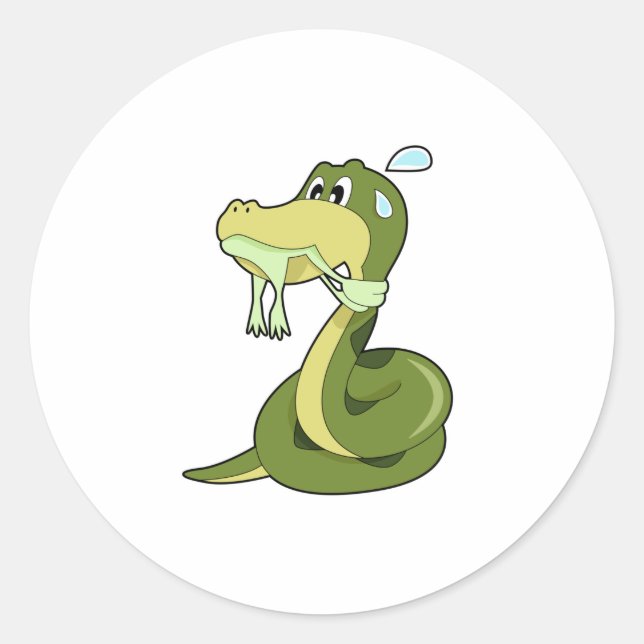 Funny Snake Classic Round Sticker (Front)