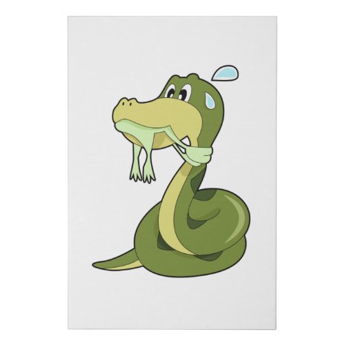 Funny Snake Faux Canvas Print