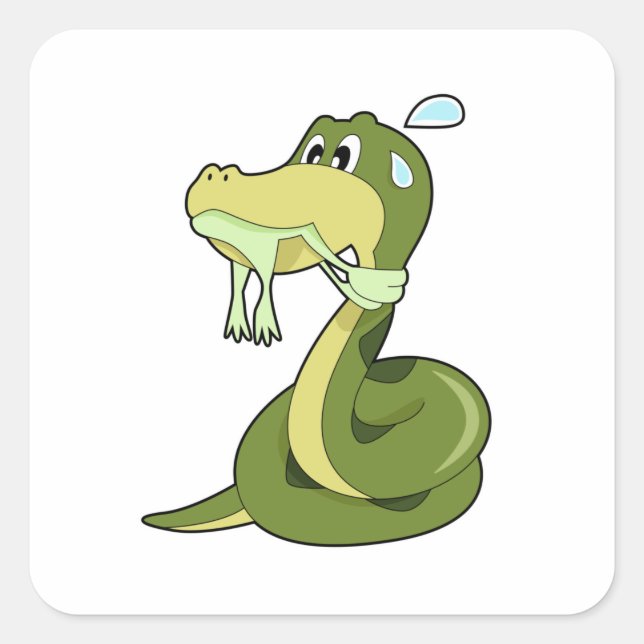 Funny Snake Square Sticker (Front)