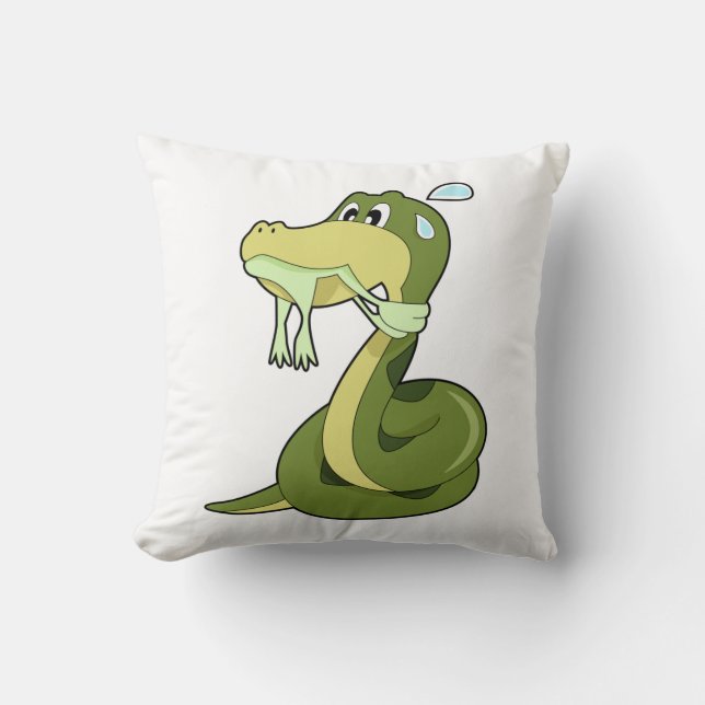 Funny Snake Throw Pillow (Front)