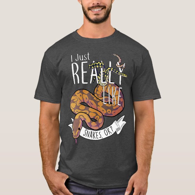 Funny Snakes with Ball Python Hognose Snake T-Shirt (Front)
