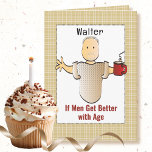 Funny Snarky 80th Birthday Male Cartoon Humorous Card<br><div class="desc">Is someone you know ready for some "old age humor"  This funny card can be personalized with his name and message to add a custom touch!</div>