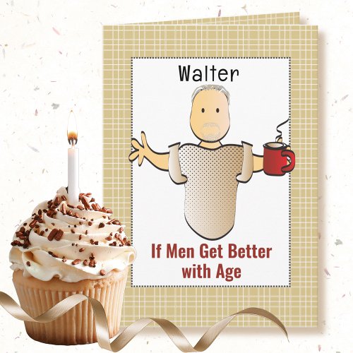 Funny Snarky 80th Birthday Male Cartoon Humorous