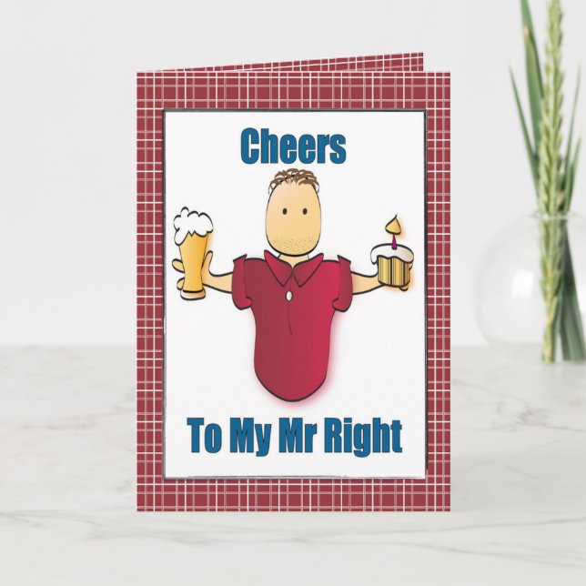Funny Snarky Cartoon Husband Boyfriend Birthday Card (Front)
