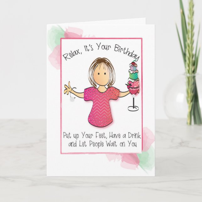 Funny Snarky Humorous Personalized Birthday  Card (Front)