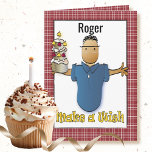 Funny Snarky Old Age Joke Male Cartoon Birthday  Card<br><div class="desc">Does that guy that's turning a year older appreciate a good laugh?  This funny and snarky card can be personalized with his name and message to add a custom touch!</div>