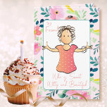 Funny Snarky Sarcastic Lady Cartoon 70th Birthday  Card<br><div class="desc">This beautiful 70th birthday card seems so sweet but the message inside adds a bit of snarkiness to your greeting :)</div>