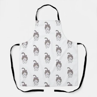Funny Snarl Cat Friend Arty Doodle Pattern