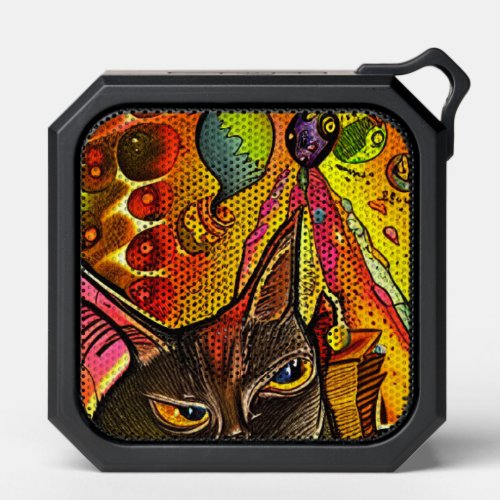 Funny Sneaky Cat Abstract Painting Bluetooth Speaker