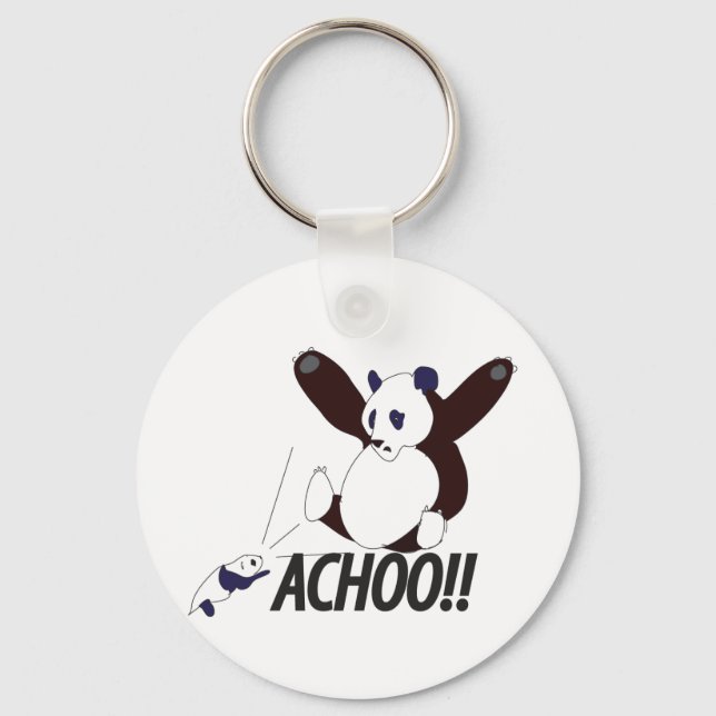 Funny Sneezing Panda Keychain (Front)