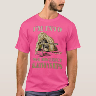 Funny Sniper Camo Long Distance Relationship Gun L T-Shirt