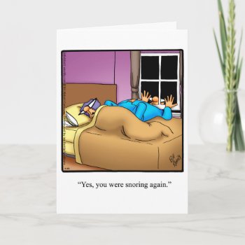 Funny Snoring Humor Anniversary Card by Spectickles at Zazzle