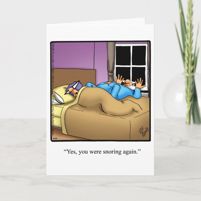 Funny Snoring Humor Anniversary Card (Front)
