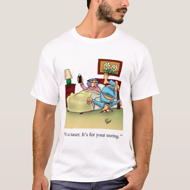 Funny Snoring Humor Tee Shirt (Front)