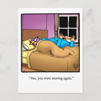 Funny Snoring Husband Postcard by Spectickles at Zazzle