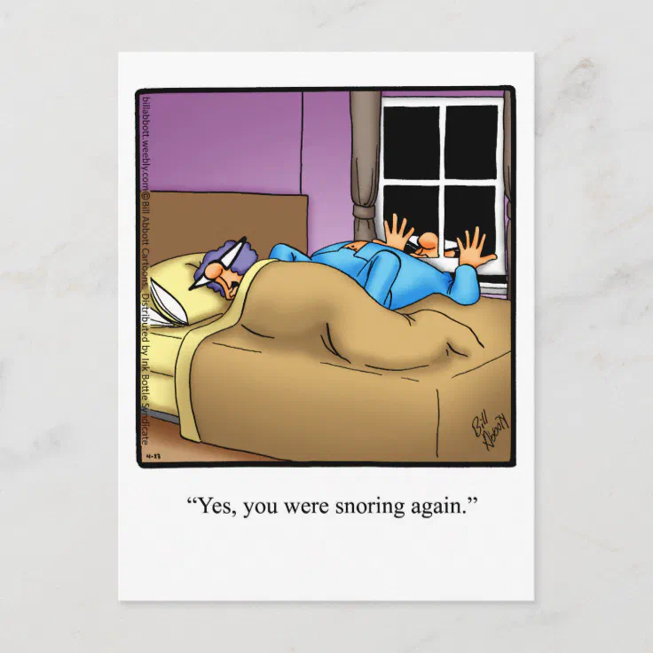 Funny Snoring Husband Postcard