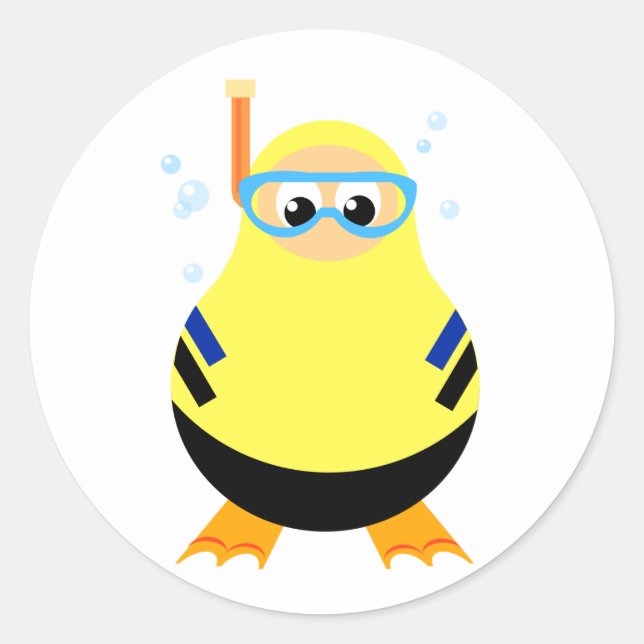 Funny Snorkel Diver Sticker (Front)