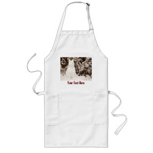 funny snow akita snowman christmas photograph long apron