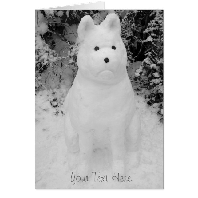 funny snow dog snowman for christmas cards (Front)