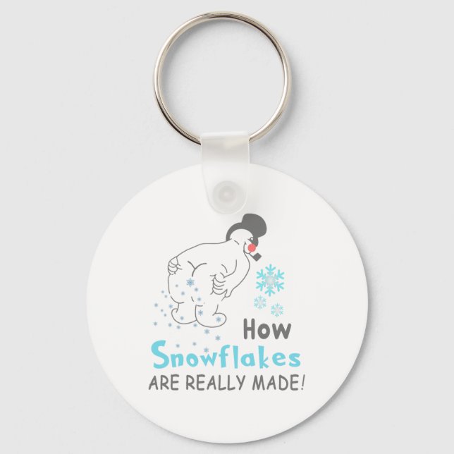 Funny Snow How Snowflakes Are Really Made  Keychain (Front)