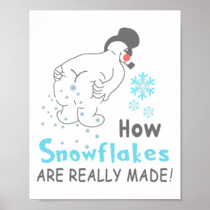 Funny Snow How Snowflakes Are Really Made Poster