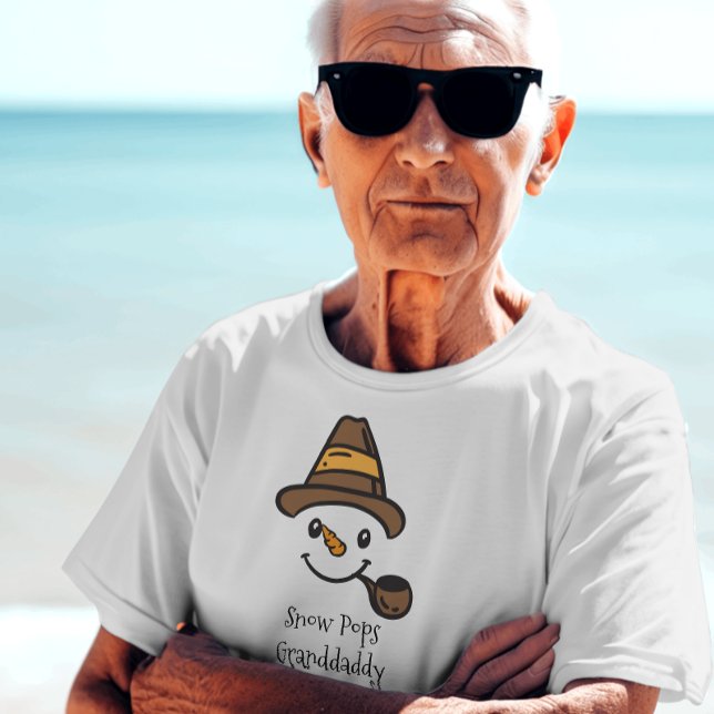 Funny Snow Pops GrandDaddy Cute Snowman Face T-Shirt (Creator Uploaded)