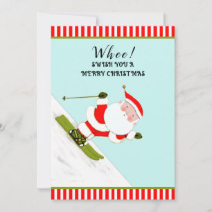 Funny Snow Skiing Holiday Christmas Cards