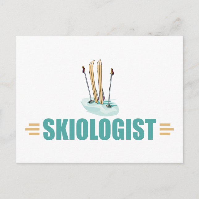 Funny Snow Skiing Postcard (Front)