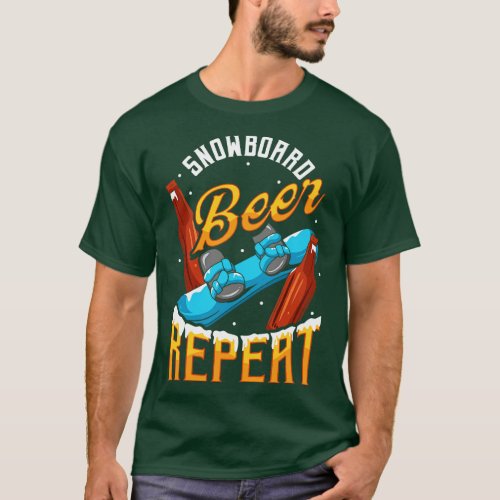 Funny Snowboard Beer Repeat Snowboarding T_Shirt